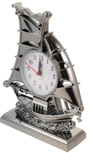 LIFKOME Segelboot-formige Digitaluhr Tischuhr Mit Batteriebetrieb Große Kreative Mediterraner Stil Uhrendekoration Für Wohnzimmer Schlafzimmer