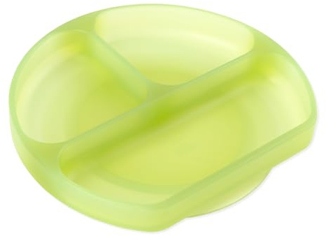 Bumkins - Silicone Suction Cup Dish (3 Compartments) - Jelly Green