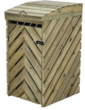 Arbor Garden Solutions VerdiBin wheelie bin storage unit, outdoor dustbin storage (Single, without shelf)
