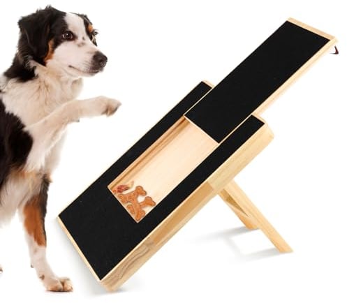 XIHIRCD Dog Scratch Pad for Nails with Treat Box, 13.8x9.8in Standable Dog Nail Scratch Board, Sandpaper Stress-Free Nail Trimmer Dog Nail Grinding Mat for Small Medium Pet Dogs Puppies