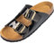 Palado Pantoletten Damen Korfu Lack - gefertigt in Spanien - glänzende Oberfläche - Veloursleder-Decksohle - bequemes Weichfußbett - rutschfeste EVA-Sohle Schwarz/Gold UK6 - EU39