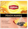 Lipton Schwarzer Tee, Pfirsich-Mango, Pyramiden-Teebeutel, aromatisierte Teebeutel für eine erfrischende Tasse Tee, insgesamt 20 Teebeutel