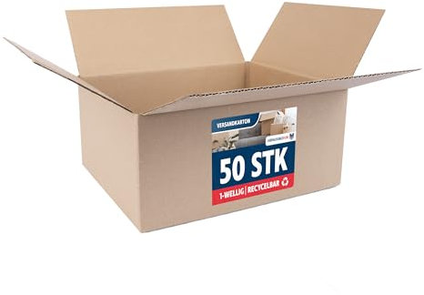 VERPACKUNGSFUXX Faltkarton 25 Stück | 290 x 230 x 140 mm | braune Kartons zum Verschicken | stabile Versandkartons aus Wellpappe | Päckchen DHL