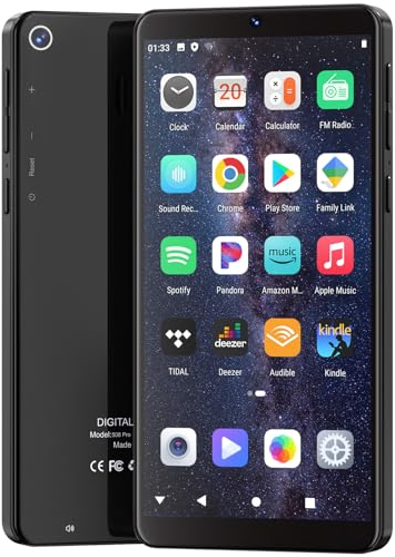 80GB MP3 Player mit Bluetooth und WLAN, MP3-Musik-Player mit Kamera, Oilsky 5,5 Zoll 1080P Touchscreen MP4-Player, Android 9.0 Spotify MP3-Player mit Lautsprecher, Play Store App