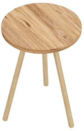Jungengel Runder Beistelltisch aus Holz, 34 x 34 cm, Höhe 45 cm, für Wohnzimmer, Schlafzimmer, Küche, Esszimmer, Flur, Büro, Gästezimmer, Kinderzimmer (Holz/Braun)