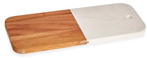 Planche à découper bois et marbre blanc 38 cm collection KINVARA