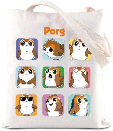FOTAP Porg Tragetasche WDW Magic Kingdom Gift SW Movie Inspired Merchandise Grocery Shopping Bag Cartoon Character Gifts, Porg UK 2, 14.56inches