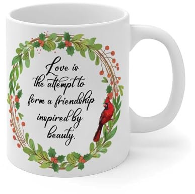Tazza da caffè in ceramica bianca con scritta Love is The Attempt to Forms A Friendship Inspired by Beauty, divertente tazza da caffè per allenamento, regalo di San Valentino o fidanzamento per