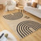 Nazar Palmateppich, Natur, Jute-Look, Naturteppich für Wohnzimmer, Schlafzimmer, Flur, Boho-Teppich, Naturfarbe (9495 schwarz, 80x150 cm)