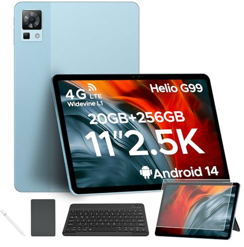 DOOGEE T35 Tablet, Tablet con Tastiera, 20GB RAM + 256GB ROM(2TB TF) Tablet 11 Pollici Android 14, 2560x1600 FHD Display Helio G99 Gaming Tablet, 8580mAh Tablet PC, Tablet con Penna + Custodia