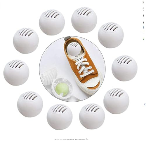 Sneaker -Balls Schuh Deodorizerbällchen Sneakers Schuhfrischer Deodorant Geruch Duft Deodorisierende Bälle für Schließschubladen weiß 10pcs
