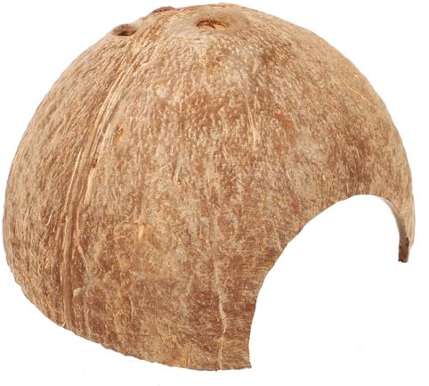 POPETPOP Reptilienhöhle Kokosnussschale Feuchtversteck Terrarienzubehör Für Leopardgeckos Eidechsen Schildkröten Und Einsiedlerkrebse