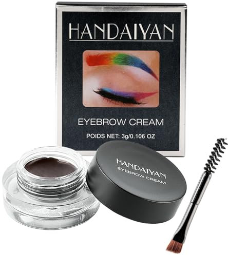 Augenbrauen Pomade, wasserdichtes Augenbrauen-Gel, Augenbrauen-Pomade mit Pinsel, langanhaltend, für dichte und natürlich aussehende Augenbrauen-Walnuss
