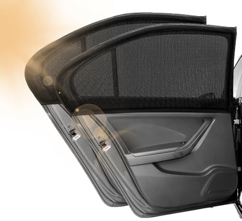 2 Pack Auto Sonnenschutz Kinder Seitenscheibe, Dehnbar & Atmungsaktiv Fenster für Sonnenschutz Auto Hinten, Baby Fenster Schatten All-Round Passend für Die Meisten Fahrzeuge