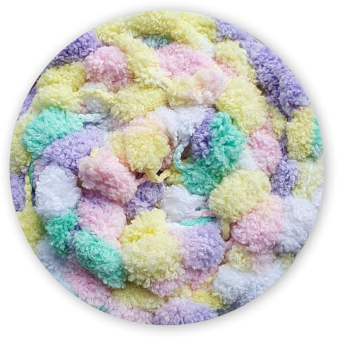 James C Brett Munchkin Pom Pom Knitting Yarn 200g Ball Super Chunky (MK03, 1 Ball)