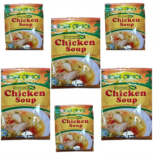 Home Choice Jamaican Chicken Soup Mix, Chicken Flavoured Noodle Soup, 6 Pack