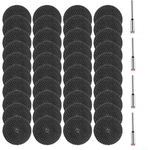 Lot de 40 disques à tronçonner en résine renforcée en fibre de verre de 32 mm avec 4 mandrins, compatibles avec les roues à tronçonner ultra fines compatibles avec les outils rotatifs,