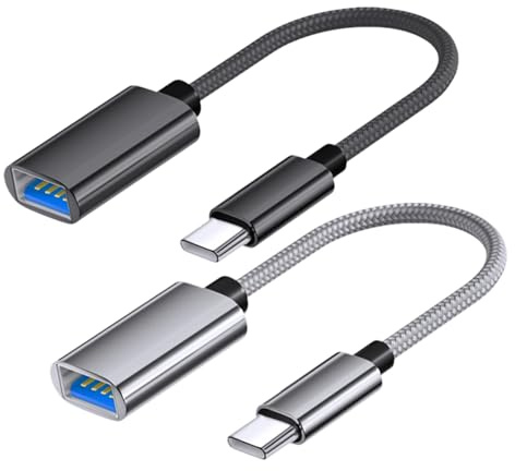 2 Stücke OTG Adapter USB C,Adapter USB C auf USB,Typ C auf USB 3.0 OTG Kabel Kompatibel mit iPhone 16/15 Pro Max,Galaxy S25/S24/S23/S22 Ultra, iPad mini,MacBook Pro/Air,Huawei P50