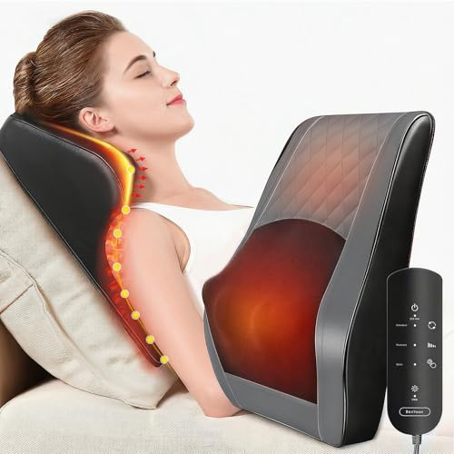 OMASSA Nackenmassagegerät mit Wärme, Shiatsu Massagegeräte 3D Knet Rückenmassagegerät, Muskelschmerzlinderung für Nacken, Rücken, Beine, Geschenke für Männer, Frauen, Mama, Papa