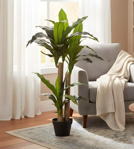 Dekoleidenschaft Kunstpflanze Yucca künstliche Palme, 105 cm groß, wie echt, Kunstpalme im Topf, Zimmerpflanze