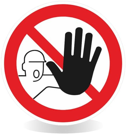 Betriebsausstattung24 Verbotsschild Zutritt für unbefugte verboten - Aluminium, geprägt - 40,0 cm Ø - Symbol Schild - D-P006