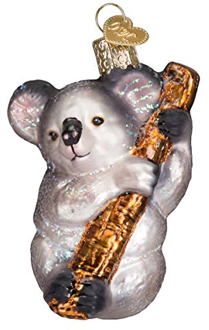 Old World Christmas Koala Bear Glass Blown Ornaments for Christmas Tree, 3.75 In. H X 1.50 In. W X 2.00 In. D