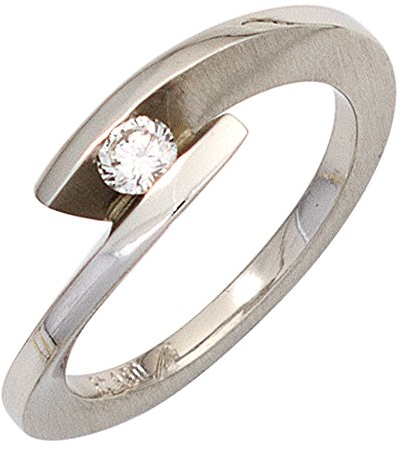 Jobo Damen Ring 950 Platin matt 1 Diamant Brillant 0,15ct. Platinring Größe 50