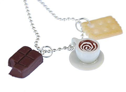 Miniblings Tea Party Coffee Cup Necklace 80Cm Mug Cake Biscuit Chocolate