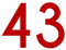 1peak Zahl 43 in rot, 30 cm großer Sticker aus Selbstklebender Klebefolie zum aufkleben, wetterfeste Klebezahl