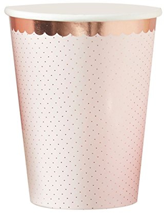 Ginger Ray Floral & Pink Rose Gold Foiled 8 Stück, Tassen, 8 Count (Pack of 1)