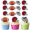 AK Giftshop PRECUT American Football Red Helmet - Edible Cupcake Toppers/Cake Decorations (Pack of 12)