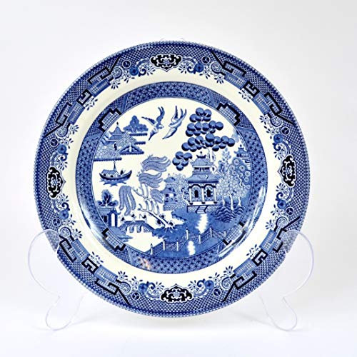 Churchill Blue Willow Salad Plate Set of 4, Ceramic, Traditional, Hand Painted, 20 cm, 4 count