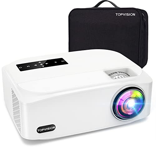 TOPVISION Videoproiettore da 9500 Lumen con 150.000 Ore di Estensione, Proiettore Full HD 1080P Nativo, Supporto 4K 350 Proiettore Domestico/Professionale per Smartphone/PC/TV Box/ Laptop/PS4/PPT