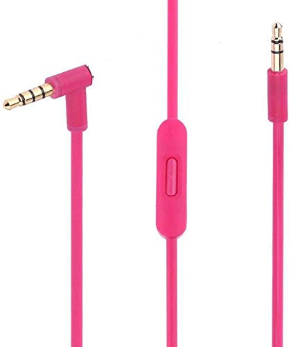 Solo Replacement Cable with in-line Microphone and Control Compatible with Beats by Dr Dre Headphones Studio Pro Detox Wireless Mixr Executive Pill(Pink)