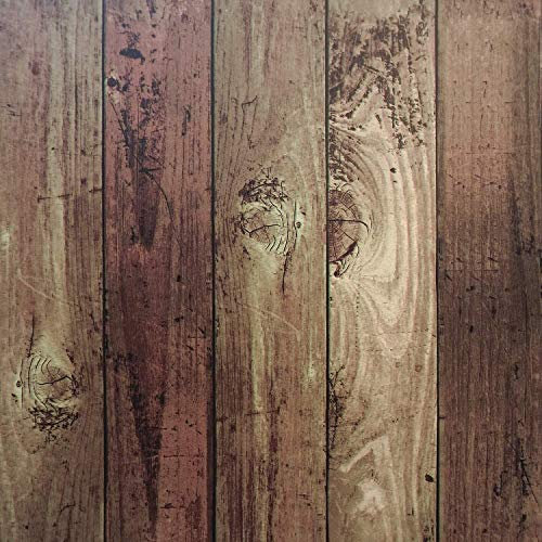Dark Brown Wood Plank Wallpaper - Self Adhesive, Peel & Stick - Vintage Brown Wood Effect - Removable Decorative - 42x300cm