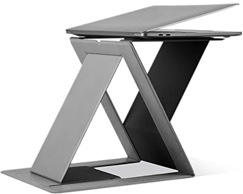 MOFT Z Laptop Stand for Desk, Slim Adjustable Laptop Riser Foldable Laptop Holder, 4 Sitting Modes, Compatible with Most Laptops Up to 17, Hold up to 22 lbs (Gray)