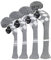 4 Pack Fairways Hybrid/UT Knit Driver's Head Covers Soft Warm Keep Club Clean (Grey White Argyl)