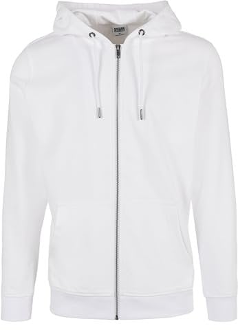 Urban Classics Basic Terry Zip Hoody Maglione Cardigan, Bianco, XL Uomo