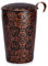 Tasse noire en porcelaine double paroi avec infuseur Mandala