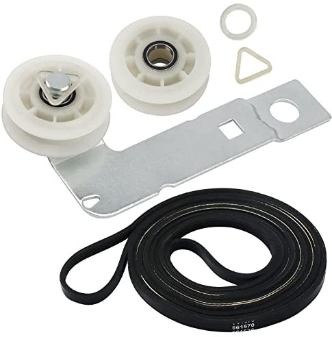Blutoget 661570 & 279640 & W10837240 - Kit de correa de tambor y polea tensora para secadora May-tag, Ken-more, sustituye a 661570VP 661570V PS11726337 W10547290 AP59833729