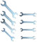 Lotatheta Double Ended 8 mm thru 19mm Cone Wrench Bicycle Tool Kit Spanner Bike Cycling Multi Set (8 pcs)