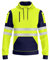 NOROZE Herren Hi-Viz Kapuzenpullover Grau Reflektierendes Band Hohe Sichtbarkeit Sicherheit Mantel mit 4 Reißverschluss Taschen Sweatshirt Jacke (XL, Stil 4: Neongrün/Marine)