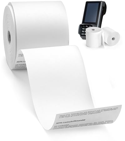 coreless - 20x EC-Thermorollen à 57mm x 36mm x 12mm - EC-Rolle mit Sepa Aufrdruck - kernlose Kassenrollen ohne Plastikmüll