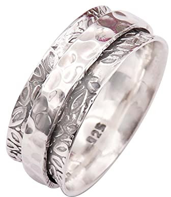 Silber Ring Goyal Exports 925 Sterling Silber Ring Spinner Maditation Schmuck Solide Alle Größen Männer Frauen Ring Geschenkartikel Erklärung Handgemachter Schmuck SRG37 (63 (20.1))