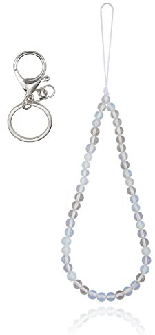 BEEFLYING Correas de muñeca con cordón para teléfono de Piedra Encantos de teléfono de Piedras Preciosas Opalite Cuerda de cordón antipérdida para Accesorios Colgantes de teléfono con Llavero