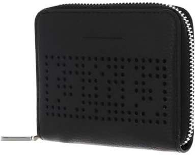 Coccinelle Metallic Perforee Leather Zip Around Wallet Noir