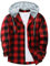 JACKETOWN Men's Hooded Check Shirts Long Sleeve Button Down Lumberjack Casual Regular Fit Cotton Work Checked Plaid Shirt with Chest Pocket
