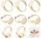 Beebeecraft 20 Stück/Box 24 Karat Vergoldete Edelstahl Ringrohlinge 12 mm Flache Ringbasis Blanko Fingerringe Basiseinstellungen Für DIY Ringe Basteln (Goldfarben)