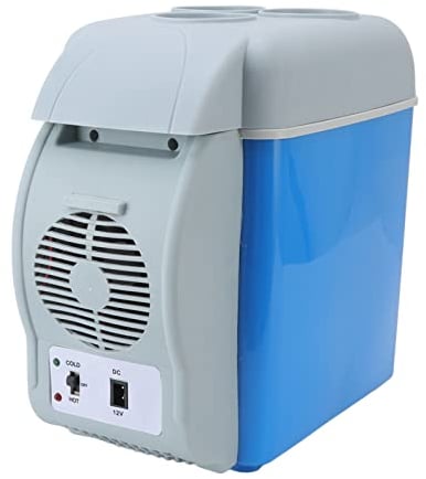 Natudeco 8L tragbarer Autokühlschrank, elektrischer Kühler, geräuscharmer Kühlschrank, 12-V-Gleichstromversorgung doppelter Verwendungszweck für Miniautos, Büros, Camping, Kosmetikgetränke