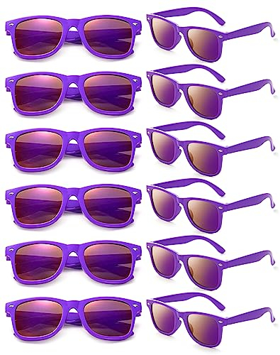 Dwenarry Vintage Sonnenbrille Party Retro Sonnenbrillen Set Lustige Partybrille Lila Party Brillen Für Damen Herren,12 Stueck